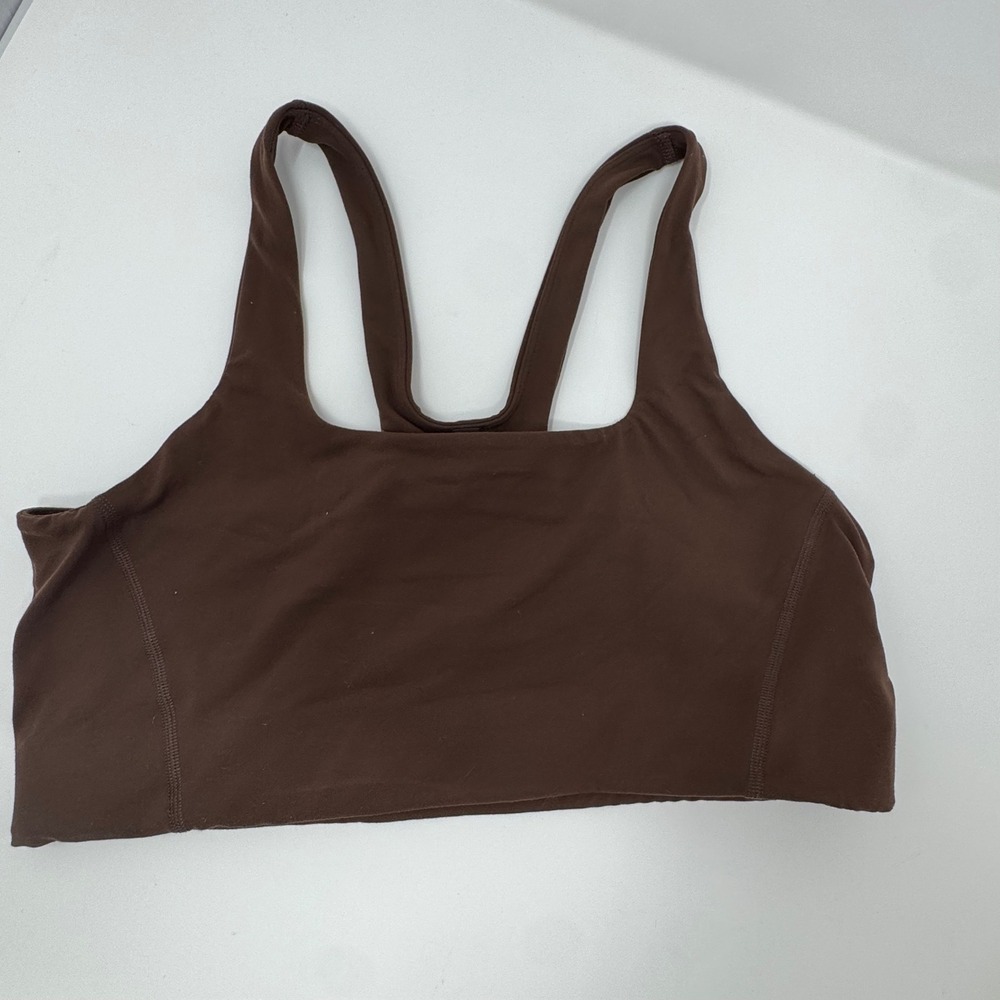 FP Movement Sport Bra L Brown Square Neck Racerback free people never better